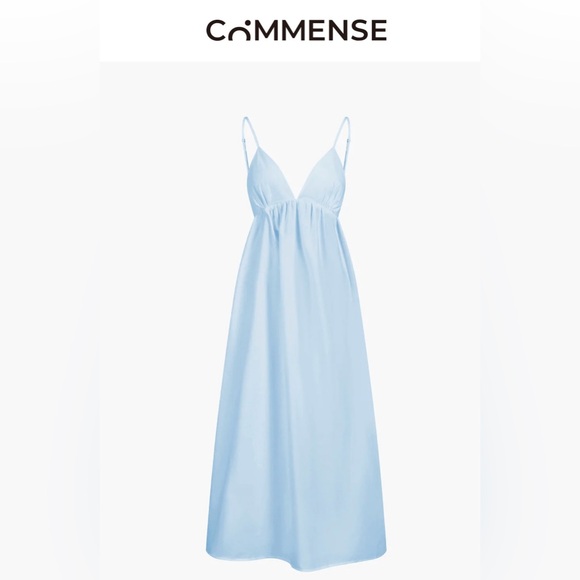 NWOT Commense Sky Blue Maxi Dress - Picture 3 of 5